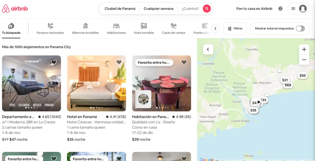 Los Airbnb en Panamá son la mejor opción para los turistas. 